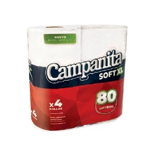 HIGIENICO CAMPANITA SOFT XL 10 X 4  80 MTS.