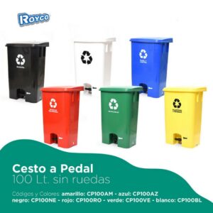 ROYCO CESTO A PEDAL 100L S-RUE