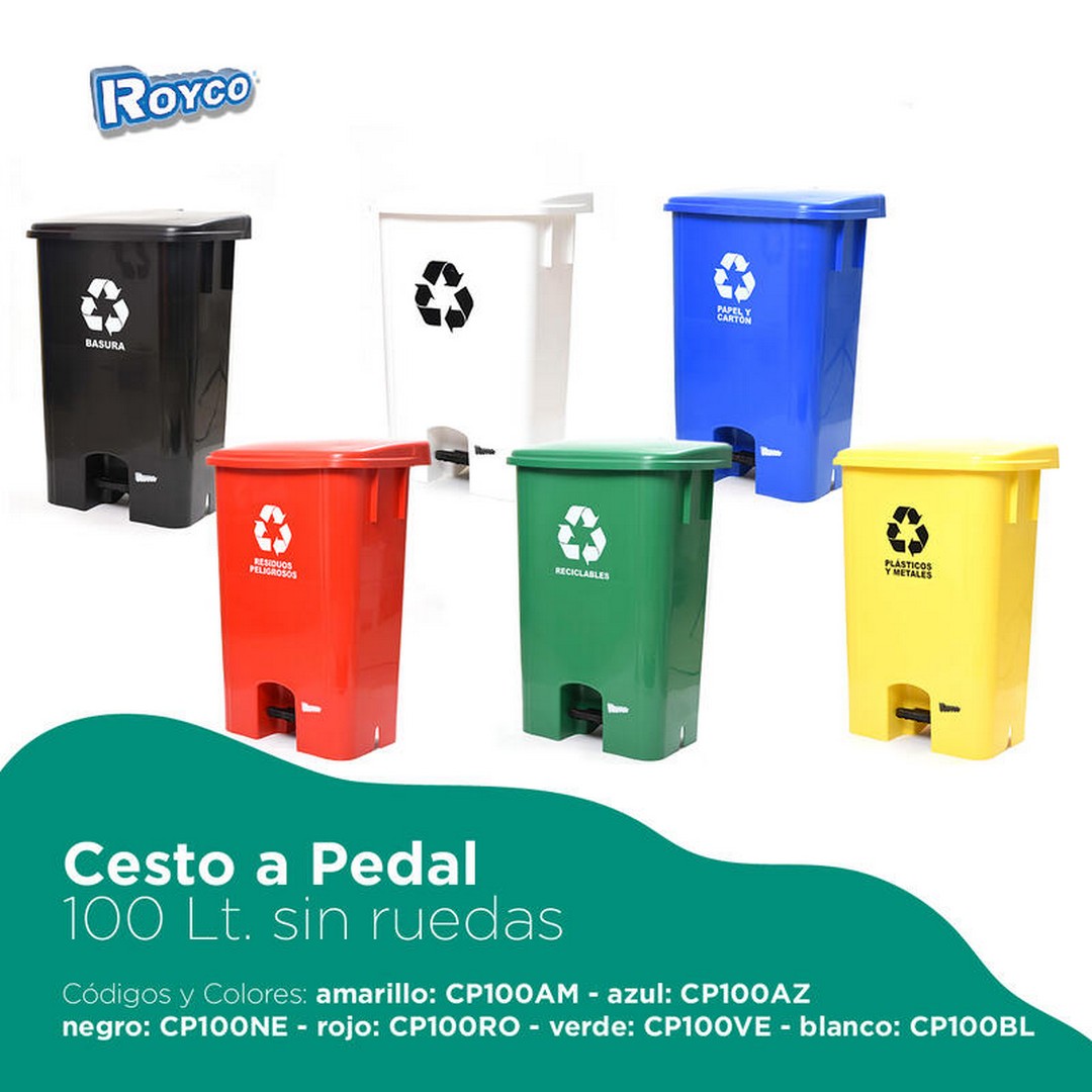 ROYCO CESTO A PEDAL 100L S-RUE